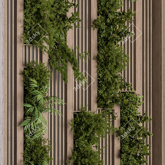 Living Green Wall Divider Planter 3D model image 3