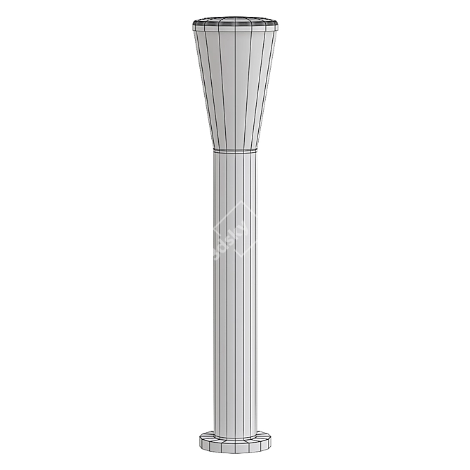 Techno Black Outdoor Standard Lamp 3D model image 2