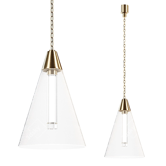 Modern Glass Pendant Light Model 3D model image 2