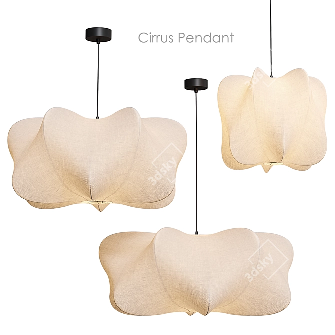 Elegant Cirrus Pendant Light Fixture 3D model image 1