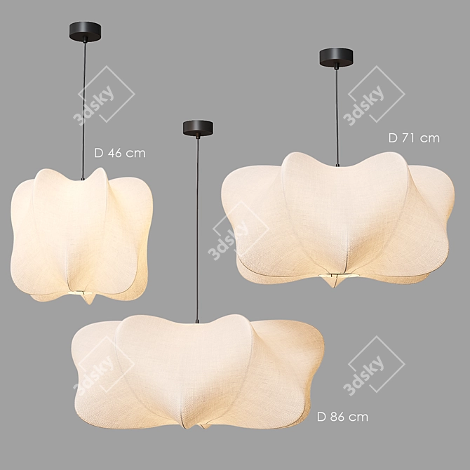 Elegant Cirrus Pendant Light Fixture 3D model image 2