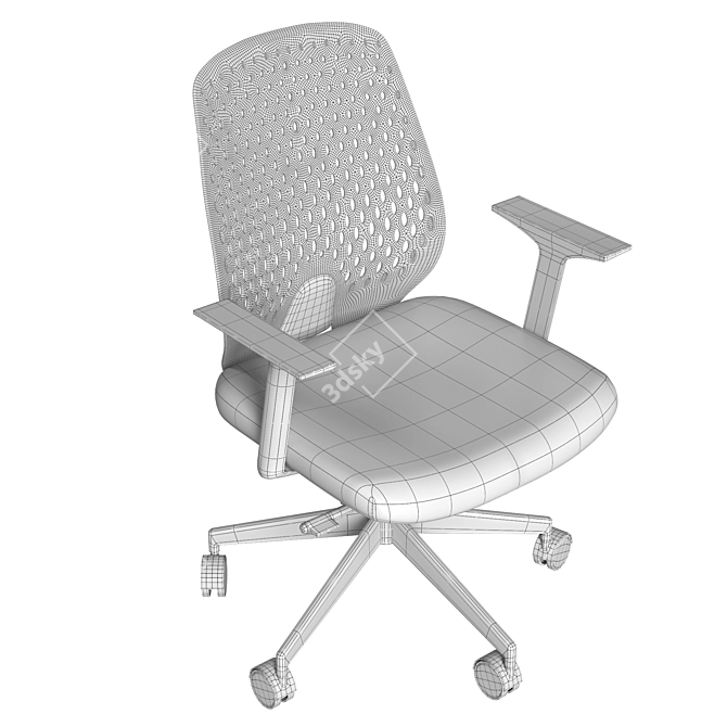 Key Smart Poly Armchair - Ergonomic Office Chair 3D model image 7