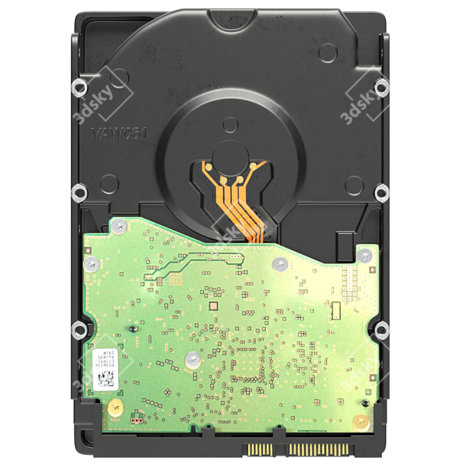  WD Gold 6TB HDD, PBR Ready 3D model image 5