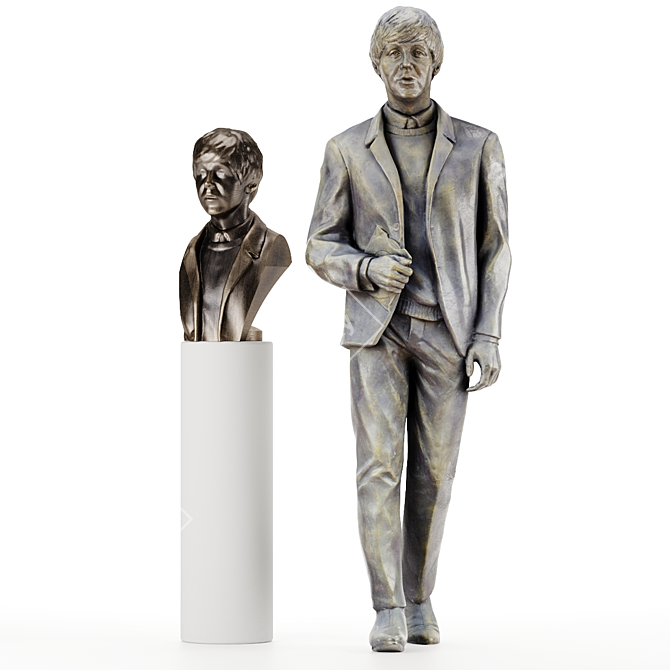 Paul McCartney (The Beatles) Statue 3D model image 1