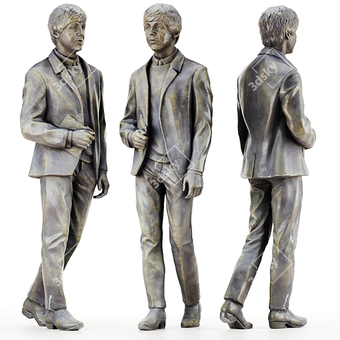 Paul McCartney (The Beatles) Statue 3D model image 2