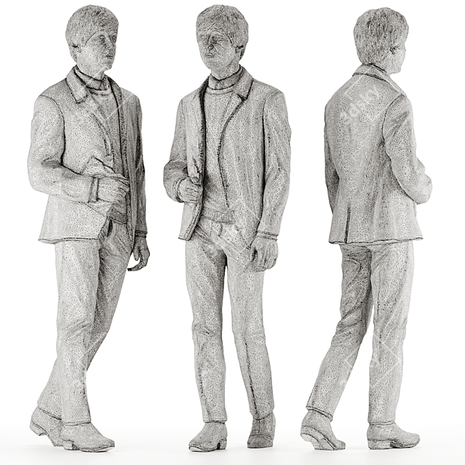 Paul McCartney (The Beatles) Statue 3D model image 3