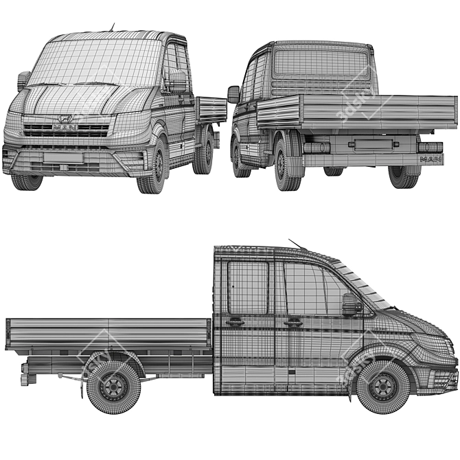 MAN TGE 3.140 Double Cab 3D model image 5