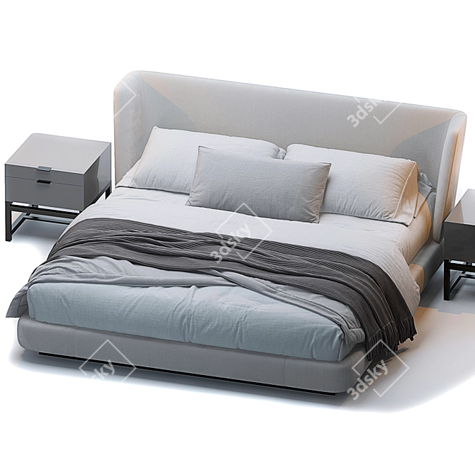 Elegant Creed Bed by Minotti 3D model image 2