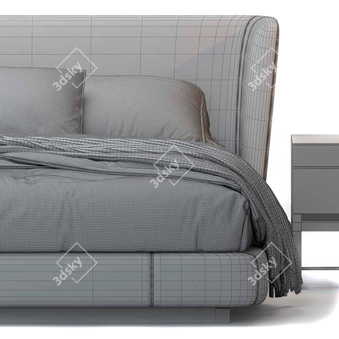 Elegant Creed Bed by Minotti 3D model image 4