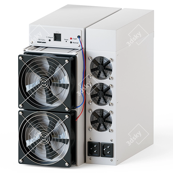 Top-tier AntMiner S19 Pro 3D model image 1