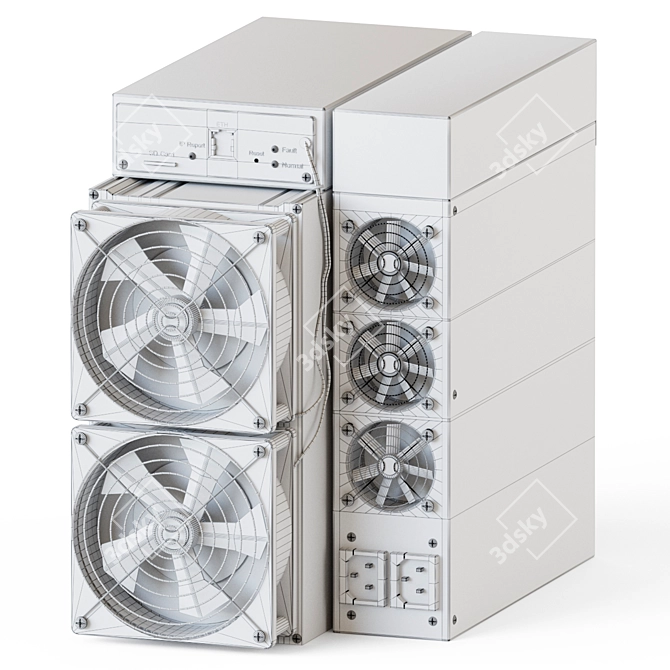 Top-tier AntMiner S19 Pro 3D model image 4