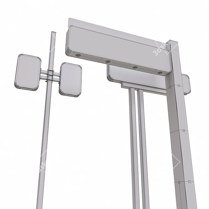 MCDE Platform Info Pole Set 3D model image 7