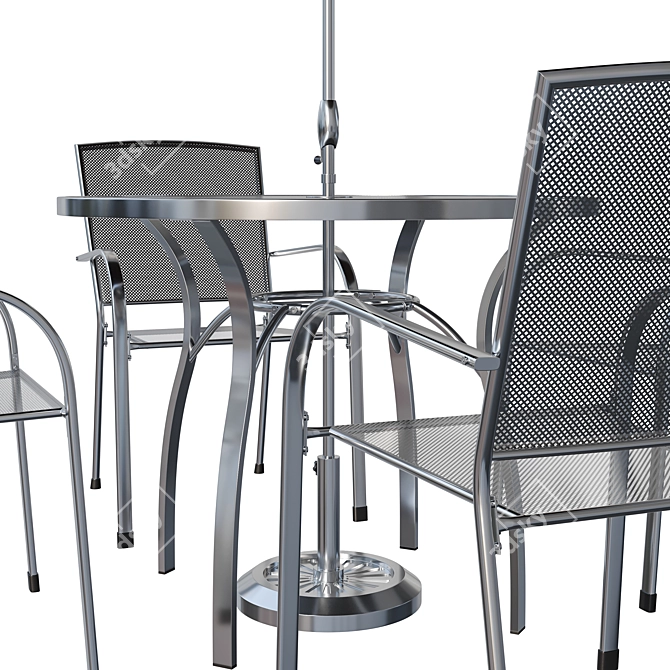 Brenner Metal Outdoor Dining Set 3D model image 2