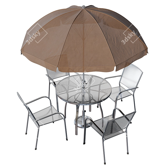 Brenner Metal Outdoor Dining Set 3D model image 3