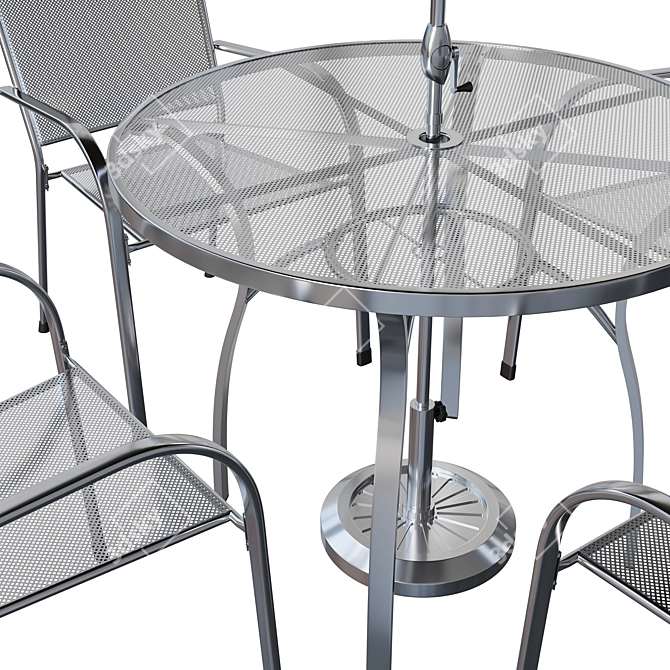 Brenner Metal Outdoor Dining Set 3D model image 4