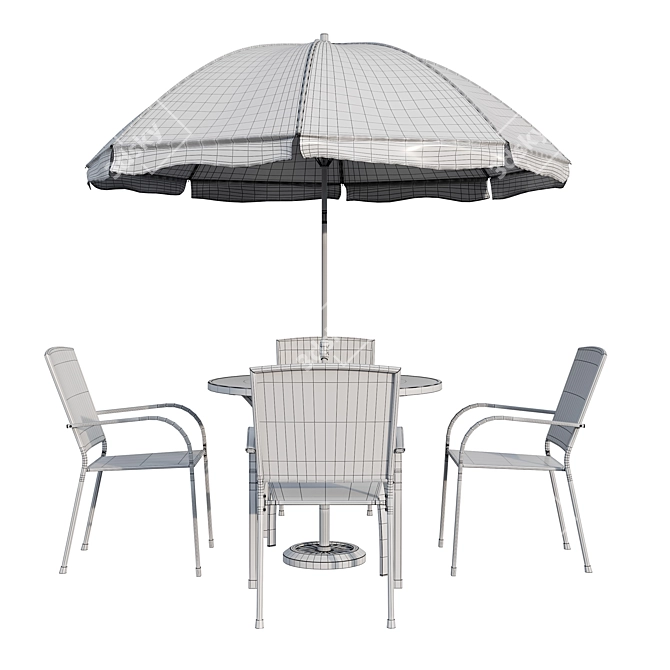 Brenner Metal Outdoor Dining Set 3D model image 7