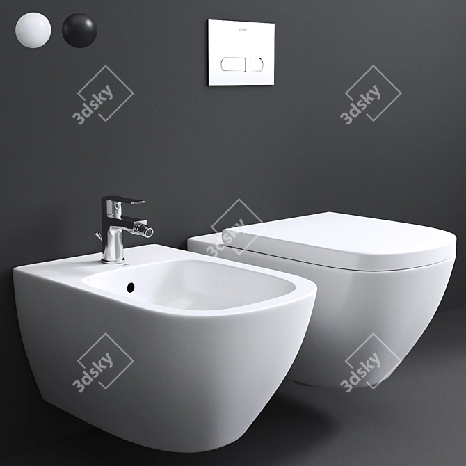  D.2 Rimless Wall Mounted Toilet 3D model image 1