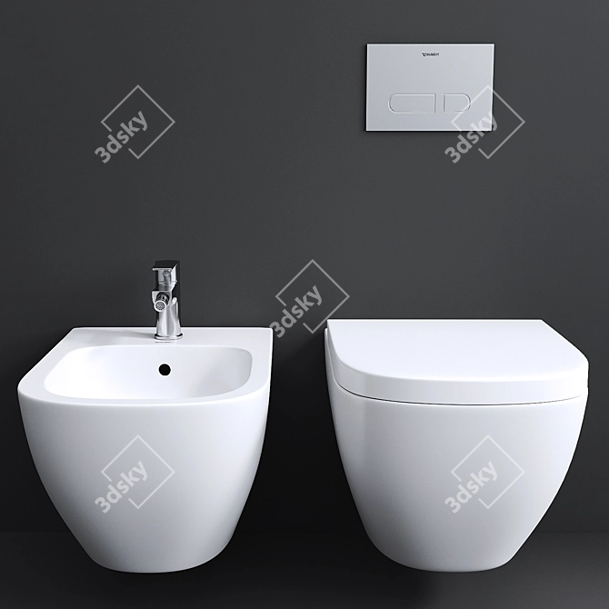  D.2 Rimless Wall Mounted Toilet 3D model image 3