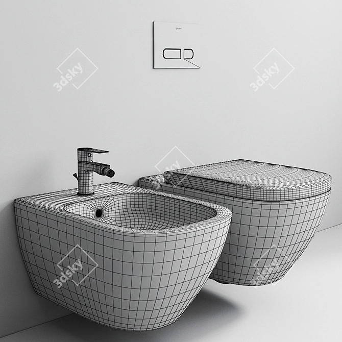  D.2 Rimless Wall Mounted Toilet 3D model image 6