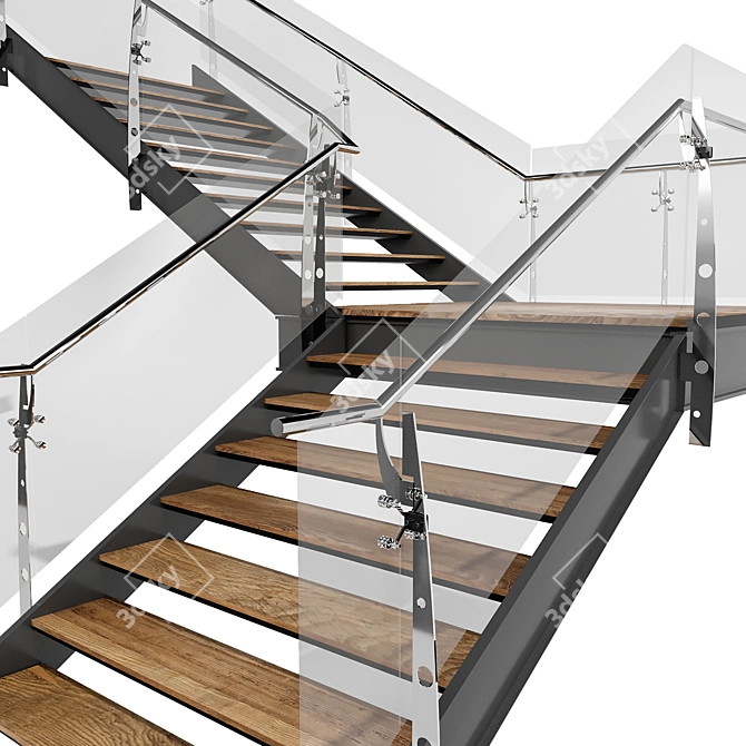 Modern Stair 3D Model FBX 3D model image 2