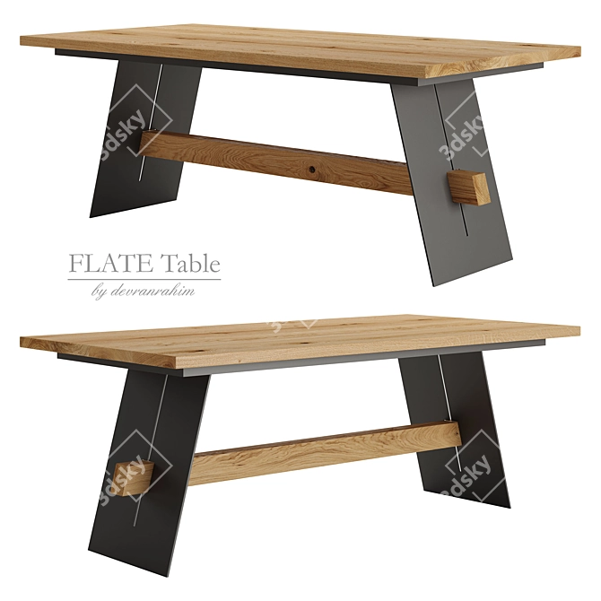  Retro Dining Table by mLOFT 3D model image 4