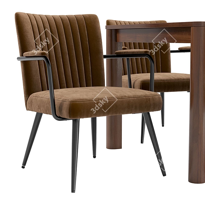 Modern Dining Set Ronda & Bergen 3D model image 4