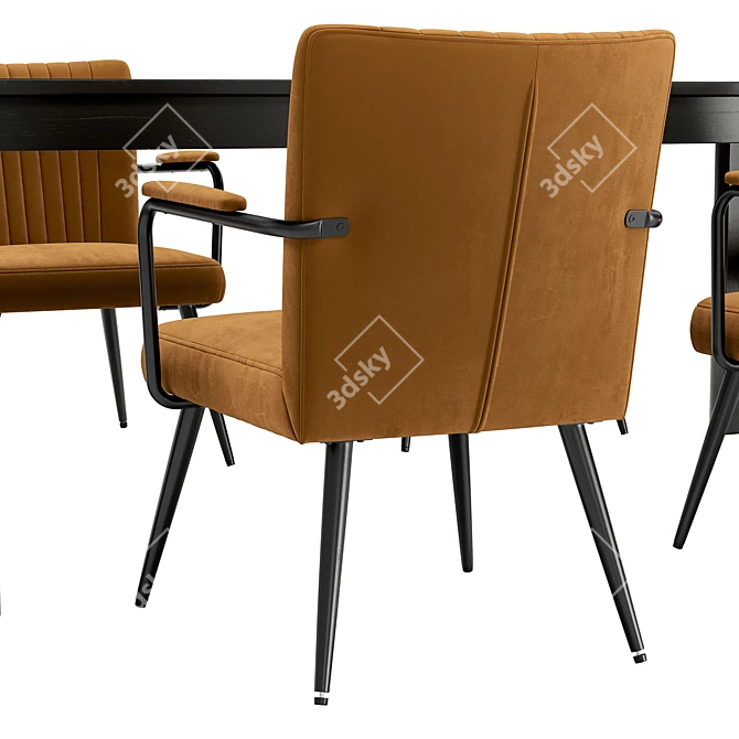 Modern Dining Set Ronda & Bergen 3D model image 5