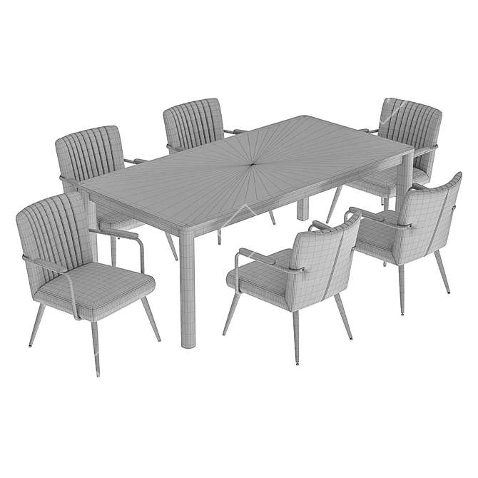 Modern Dining Set Ronda & Bergen 3D model image 6