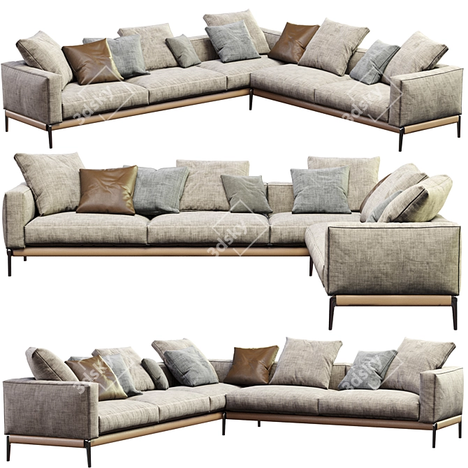 Modern Flexform Romeo Sofa Design 3D model image 2