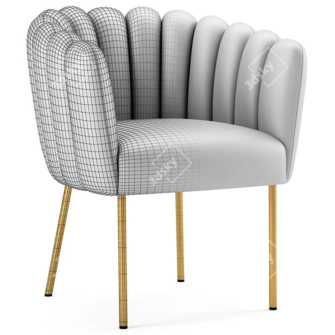 Luxurious Performance Velvet Armchair 3D model image 7