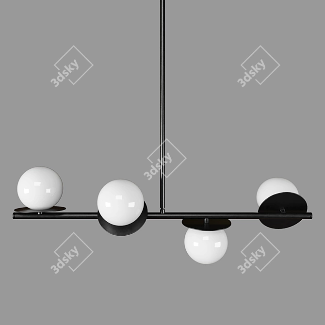 Sleek Opal Grey Ceiling Light 3D model image 2