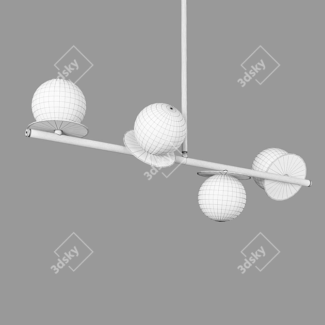 Sleek Opal Grey Ceiling Light 3D model image 4