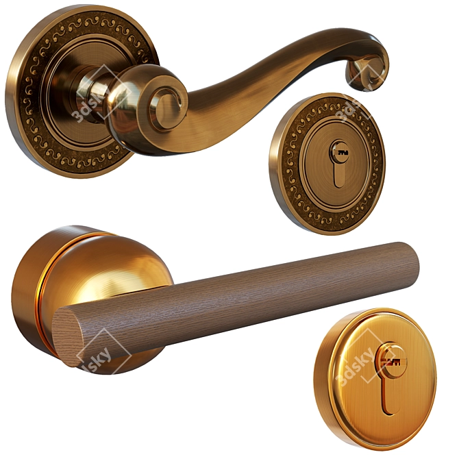 Complete Door Hardware Collection 3D model image 2