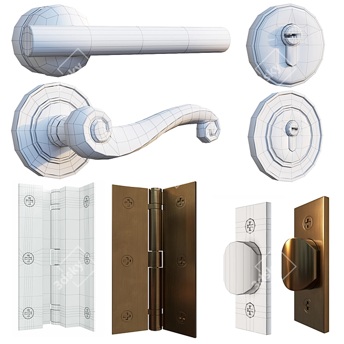 Complete Door Hardware Collection 3D model image 5