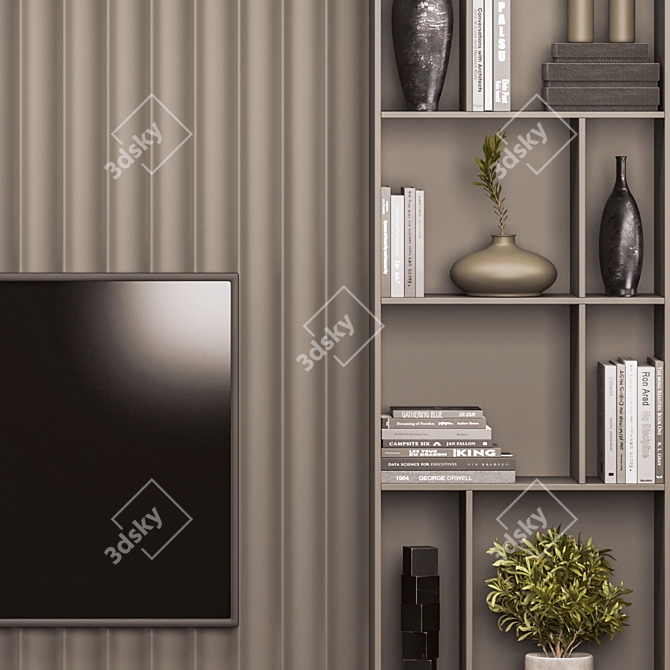 Modern TV Wall Unit Design 3D model image 5