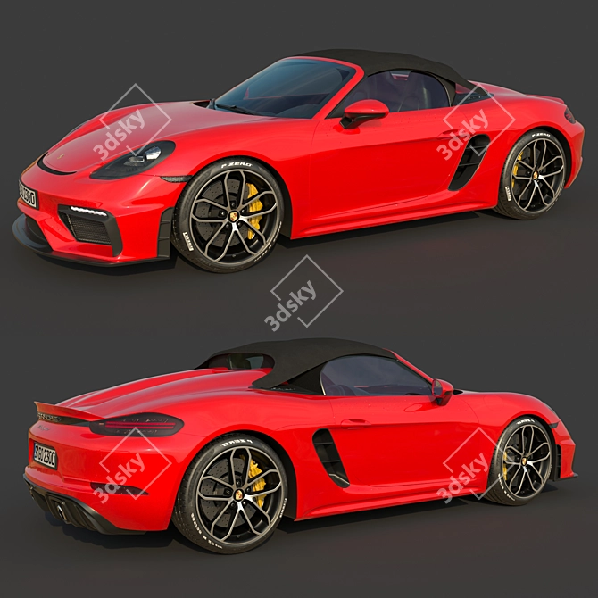 High Poly Porsche 718 Spyder 3D model image 1