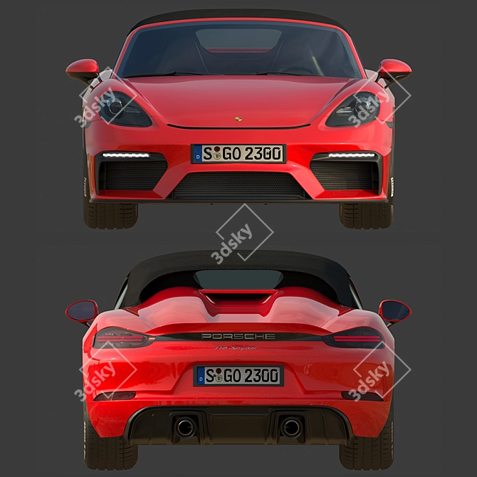 High Poly Porsche 718 Spyder 3D model image 6