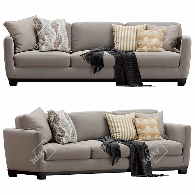 Modern Minimalist Meridiani Allen Sofa 3D model image 2