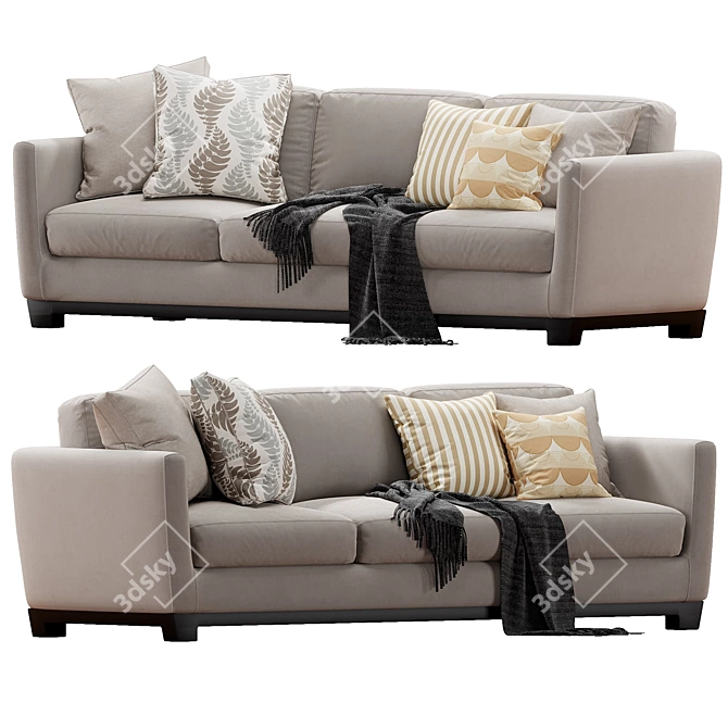 Modern Minimalist Meridiani Allen Sofa 3D model image 3