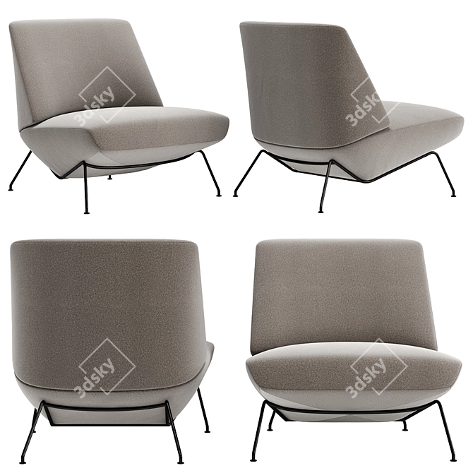 Contemporary Bonaldo Sleek Armchair 3D model image 2