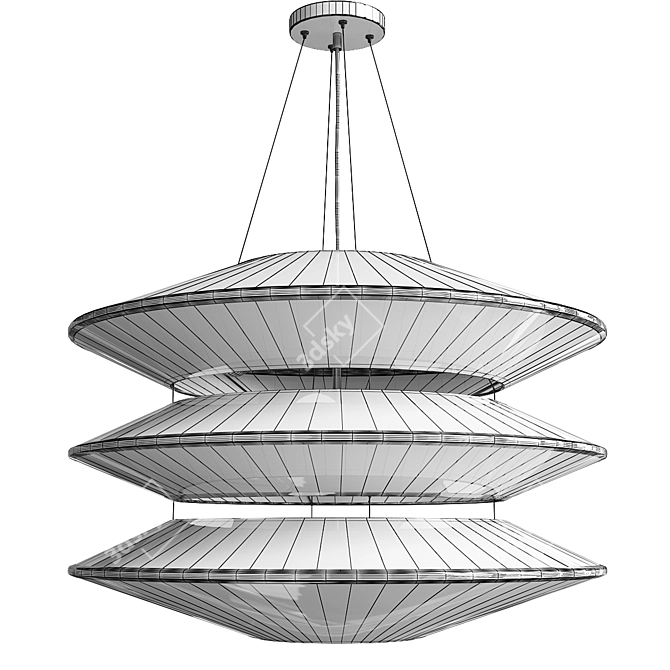 Modern Kyoto Chandelier 70cm 3D model image 3