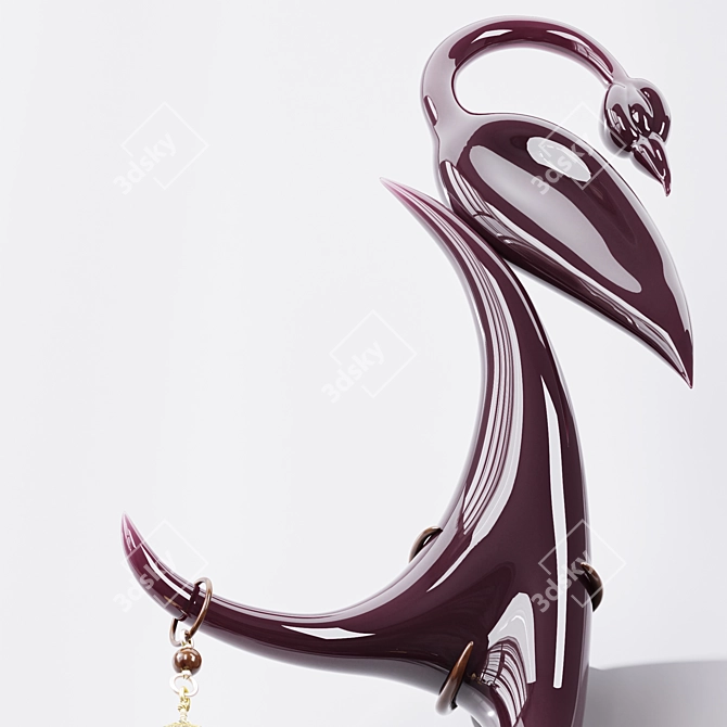 Ethereal Glass Birds Sculpture Set 3D model image 4