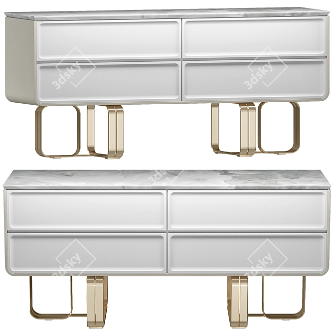 Modern TV Chest Drawers Lalume 3D model image 1