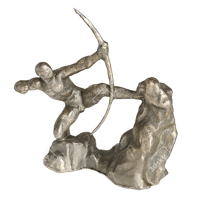 Mighty Hercules Archer Metal Sculpture 3D model image 3