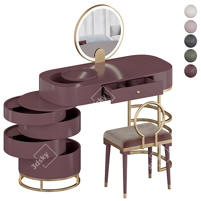  Modern Makeup Vanity Set 3D model image 1