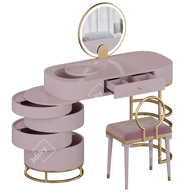  Modern Makeup Vanity Set 3D model image 2