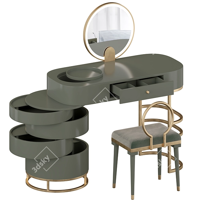  Modern Makeup Vanity Set 3D model image 3