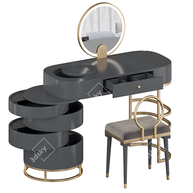  Modern Makeup Vanity Set 3D model image 5