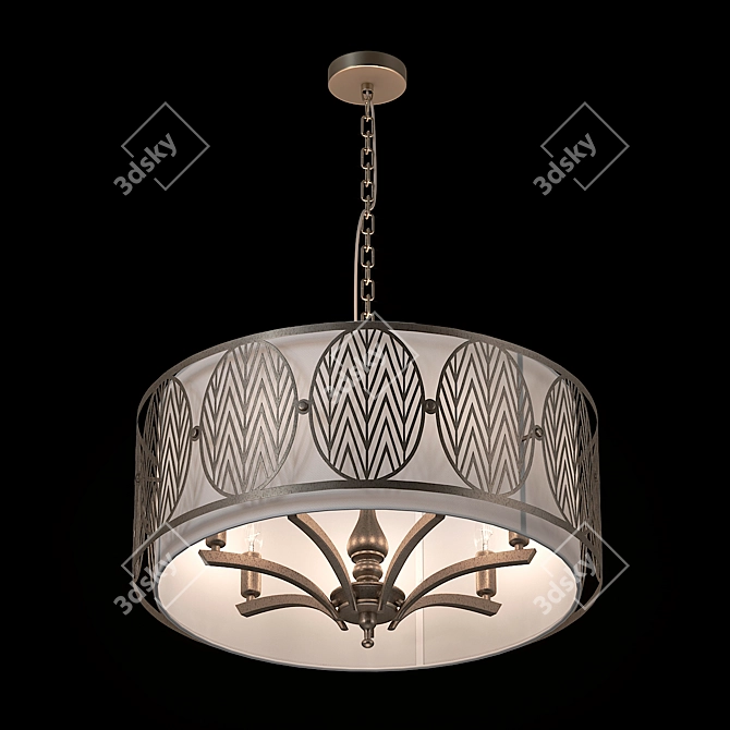 Elegant Rive Leaf Chandelier 3D model image 2