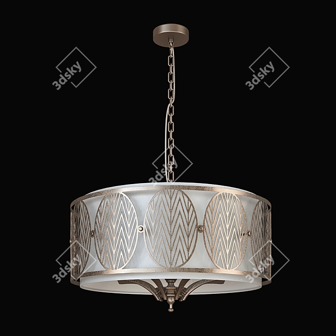 Elegant Rive Leaf Chandelier 3D model image 4